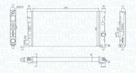 OPEL радіатор охолодження Combo,Corsa B,Chevrolet MAGNETI MARELLI 350213190400