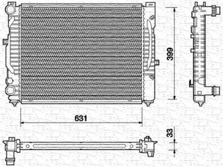 Радиатор AUDI A4 1.6-1.8 20V-1.9 DI/TDI [] MAGNETI MARELLI 350213712000 (фото 1)