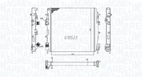 Радіатор RENAULT KANGOO 1.6-1.9 DCI [] MAGNETI MARELLI 350213995000