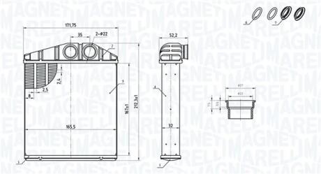 OPEL теплообмінник салону Combo 01- MAGNETI MARELLI 350218419000