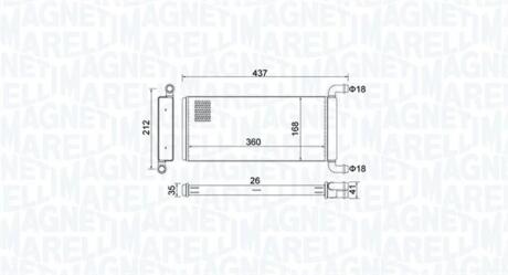 DB радіатор опалення Sprinter 06-,VW Crafter 06- MAGNETI MARELLI 350218451000