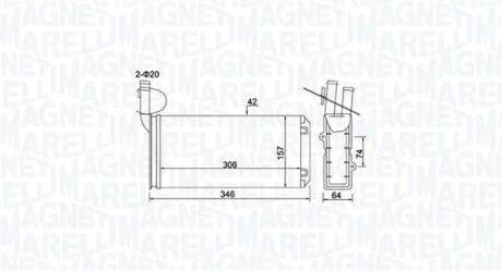 VW радіатор пічки T4 90- MAGNETI MARELLI 350218474000