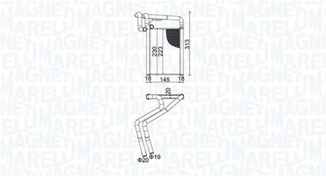 Теплообмінник, система опалення салону MAGNETI MARELLI 350218488000