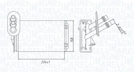 HEATER VW радіатор пічки Golf IV, Bora,Seat,Skoda Octavia 96- MAGNETI MARELLI 350218492000