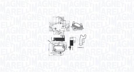 OPEL Оливний радіатор (без корпуса) Combo Tour 1.6CDTI 06-, Fiat 500, Doblo, Tipo, Jeep MAGNETI MARELLI 350300000400