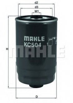 Фильтр топливный HYUNDAI SANTA FE III 2.0, 2.2 CRDI 12- (-) MAHLE / KNECHT KC504 (фото 1)
