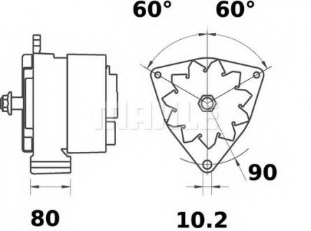 Генератор 28V 55A MAHLE MAHLE / KNECHT MG 460