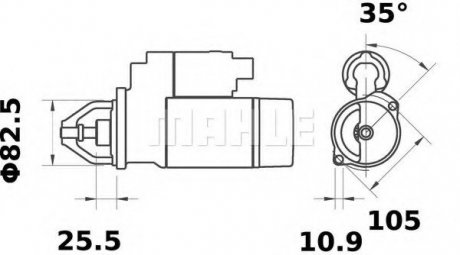 Стартер MAHLE / KNECHT MS27 (фото 1)