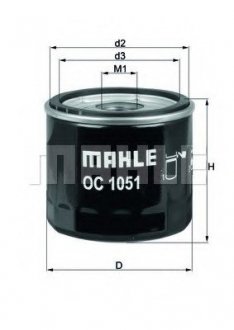Фільтр оливний 2.3i 16V 06- / MAHLE / KNECHT OC 1051