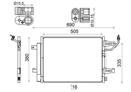 Радиатор кондиционера MAHLE MAHLE / KNECHT AC 509 000S