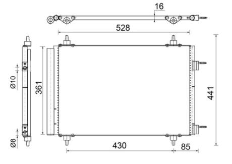 Радиатор кондиционера MAHLE MAHLE / KNECHT AC 554 000S