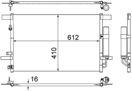 Радиатор кондиционера MAHLE MAHLE / KNECHT AC 557 000S