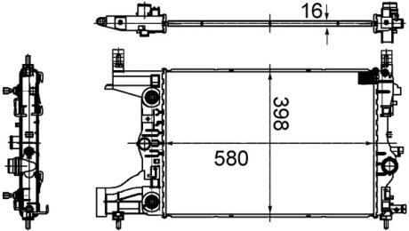 Радиатор охлаждения двигателя MAHLE MAHLE / KNECHT CR 2122 000S