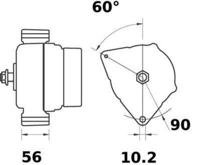 Генератор 14V 150A AAN8166 MAHLE / KNECHT MG52