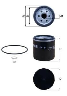 Масляный фильтр MAHLE / KNECHT OC91D (фото 1)