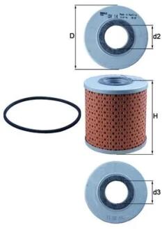 Масляний фільтр MAHLE / KNECHT OX14D