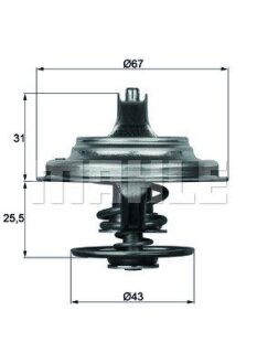 Термостат. MAN. с прокладкой MAHLE MAHLE / KNECHT TX 23 71D