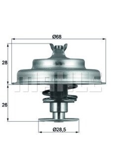 Термостат CITROEN; FORD; PEUGEOT; RENAULT; SUZUKI; VOLVO(Mahle) MAHLE / KNECHT TX 75 80 D