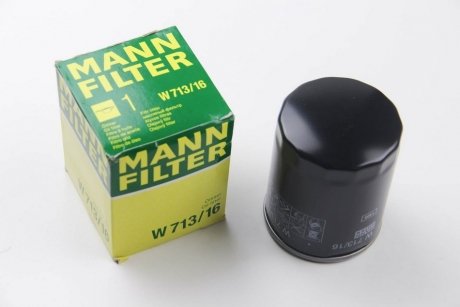 Фільтр масляний двигуна (вир-во) MANN W 713/16 (фото 1)