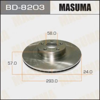 Диск гальмівний передний FORESTER IMPREZA 01-(Кратно 2 шт) MASUMA BD8203 (фото 1)