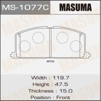 Колодка тормозная MASUMA MS1077 (фото 1)