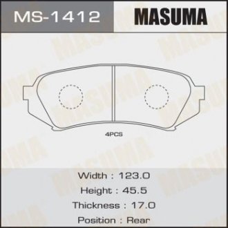 Колодки гальмівні задн TOYOTA LAND_CRUISER 200 MASUMA MS1412