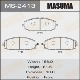Колодки гальмівні передн NISSAN PATROL) MASUMA MS2413 (фото 1)