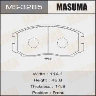 Колодки гальмівні передн TOYOTA HILUX VI MASUMA MS3285