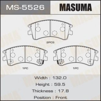 Колодки гальмівні AN-719WK NP5007 P49032 передн MASUMA MS5526 (фото 1)
