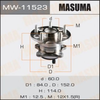 Ступиця колеса заднього в зборі з підшипником Toyota Venza (09-16) (с ABS) MASUMA MW11523