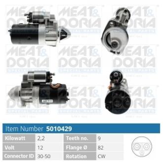 MEATDORIA AUDI Стартер A6 C4 (4A2) 2.5 TDI quattro 95-97, FIAT CROMA (154_) 1900 Turbo D i.d. -96, VW LT 28-35 I Автобус (281-363) 2.4 D -96 MEAT&DORIA 5010429