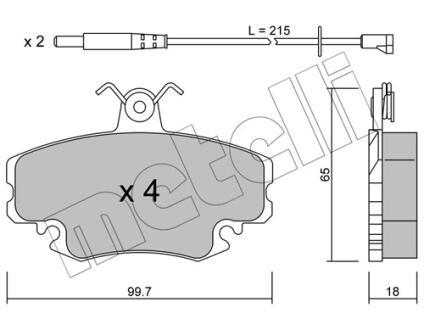 Комплект гальмівних колодок (дискових) Metelli 2201200K