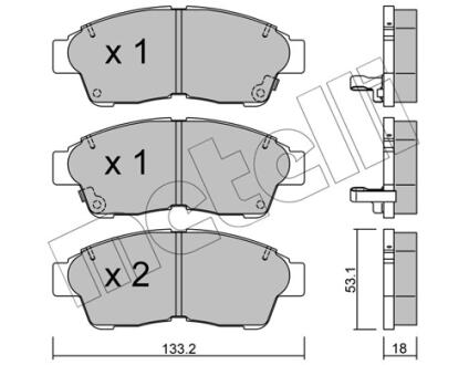 Комплект тормозных колодок Metelli 2201490