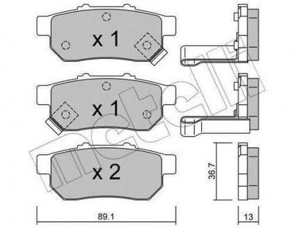 Комплект гальмівних колодок (дискових) Metelli 22-0176-1 (фото 1)