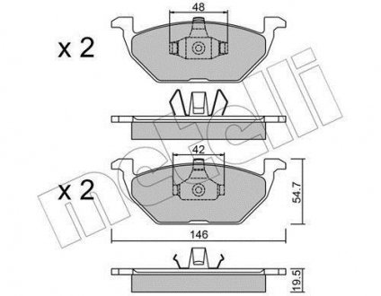 Комплект тормозных колодок Metelli 22-0211-1 (фото 1)