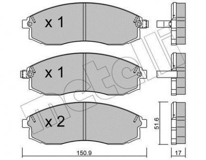 Комплект гальмівних колодок (дискових) Metelli 22-0306-0 (фото 1)