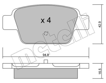 Комплект тормозных колодок Metelli 2203230