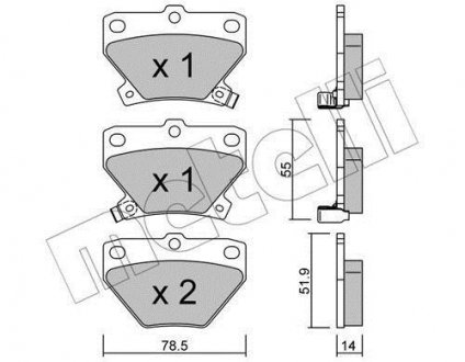 Комплект гальмівних колодок (дискових) Metelli 22-0424-0