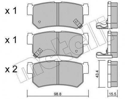 Комплект тормозных колодок Metelli 22-0519-0 (фото 1)