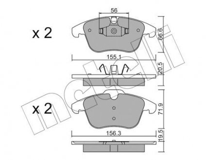 Комплект тормозных колодок Metelli 22-0675-6 (фото 1)