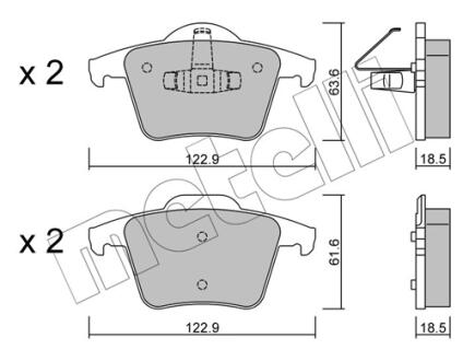 Комплект тормозных колодок Metelli 2206880