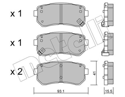 Комплект тормозных колодок Metelli 2207250