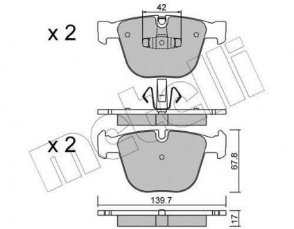 Комплект гальмівних колодок (дискових) Metelli 22-0773-6 (фото 1)