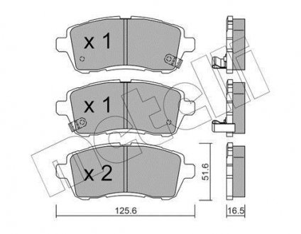 Комплект гальмівних колодок (дискових) Metelli 22-0793-1 (фото 1)