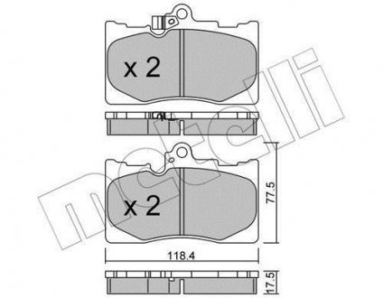 Комплект тормозных колодок Metelli 22-0799-0 (фото 1)