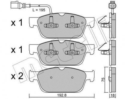 Комплект тормозных колодок (дисковых).) Metelli 22-0831-0 (фото 1)