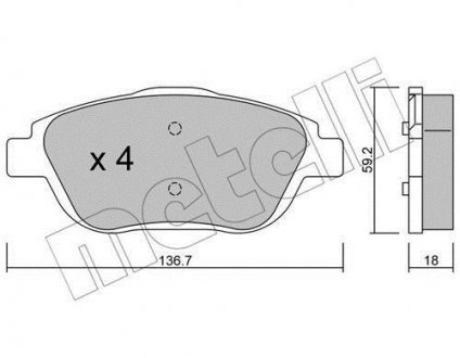 Комплект гальмівних колодок (дискових) Metelli 22-0852-0 (фото 1)