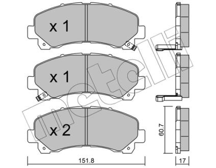 Комплект гальмівних колодок (дискових) Metelli 2209020