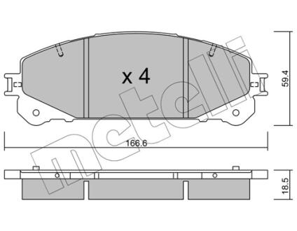 Комплект гальмівних колодок (дискових) Metelli 2209381