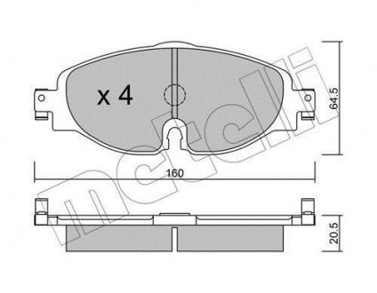 Комплект тормозных колодок (дисковых).) Metelli 22-0950-0 (фото 1)